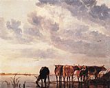 Aelbert Cuyp Cows in a River painting